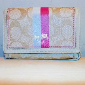 Coach Signature pink Heritage bifold wallet